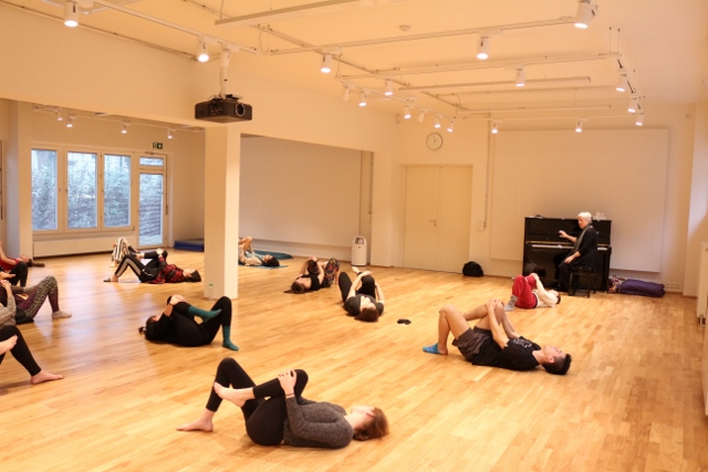Students training in the studio with Kristin Linklater.